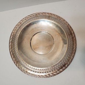 Vintage WM Rogers Silverplate Reticulated Round Serving Platter Tray 12" Spring